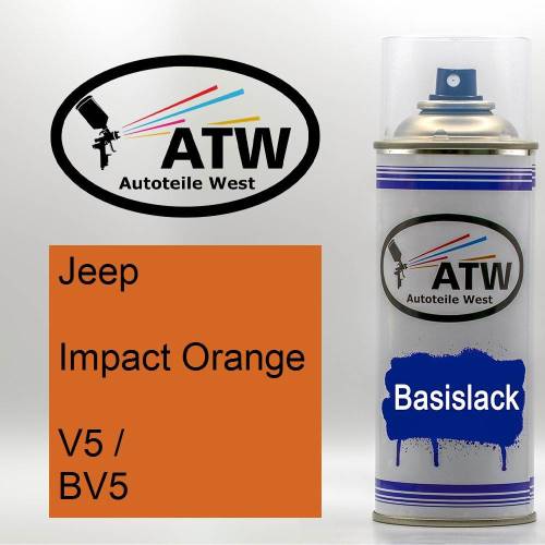 Jeep, Impact Orange, V5 / BV5: 400ml Sprühdose, von ATW Autoteile West.